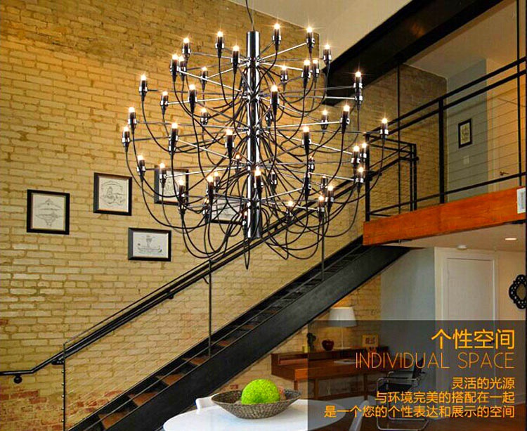 chandelier, modern designer 18/30/50 bulbs lamp lights chandelier pendant for living room dinning room decor, gino sarfatti