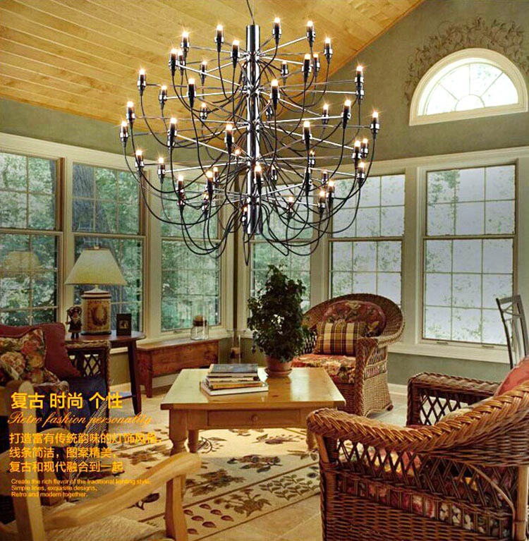 chandelier, modern designer 18/30/50 bulbs lamp lights chandelier pendant for living room dinning room decor, gino sarfatti