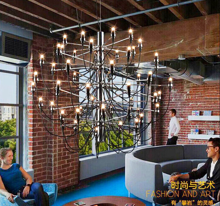 chandelier, modern designer 18/30/50 bulbs lamp lights chandelier pendant for living room dinning room decor, gino sarfatti