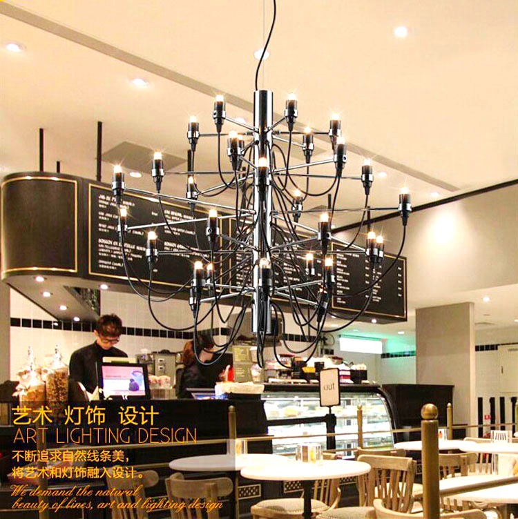 chandelier, modern designer 18/30/50 bulbs lamp lights chandelier pendant for living room dinning room decor, gino sarfatti