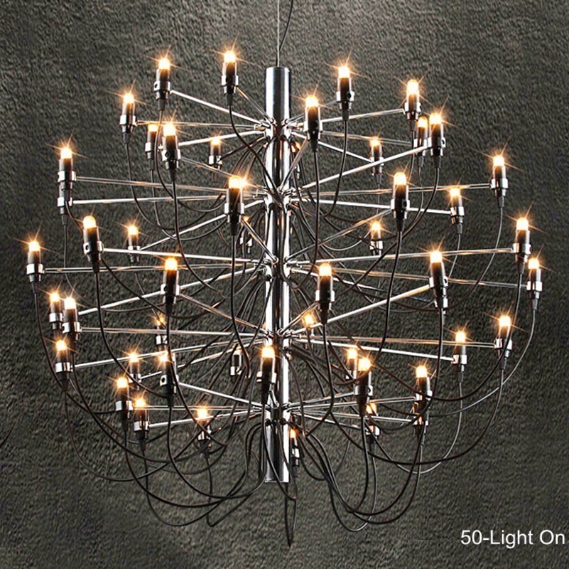 chandelier, modern designer 50 bulbs lamp lights chandelier pendant for living room dinning room decor, gino sarfatti