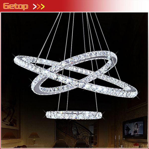 design single ring led crystal chandelier home lighting annular crystal lamp bedroom living room