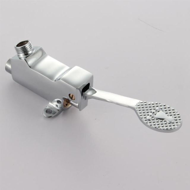 floor mount single pedal valve, copper, chrome polished foot pedal valve fitting for medical pedal foot control faucet