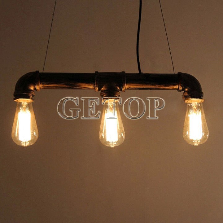 industrial rustic steampunk metal pipe edison bulb vintage pendant ceiling bar light with 5pcs e27 bulbs