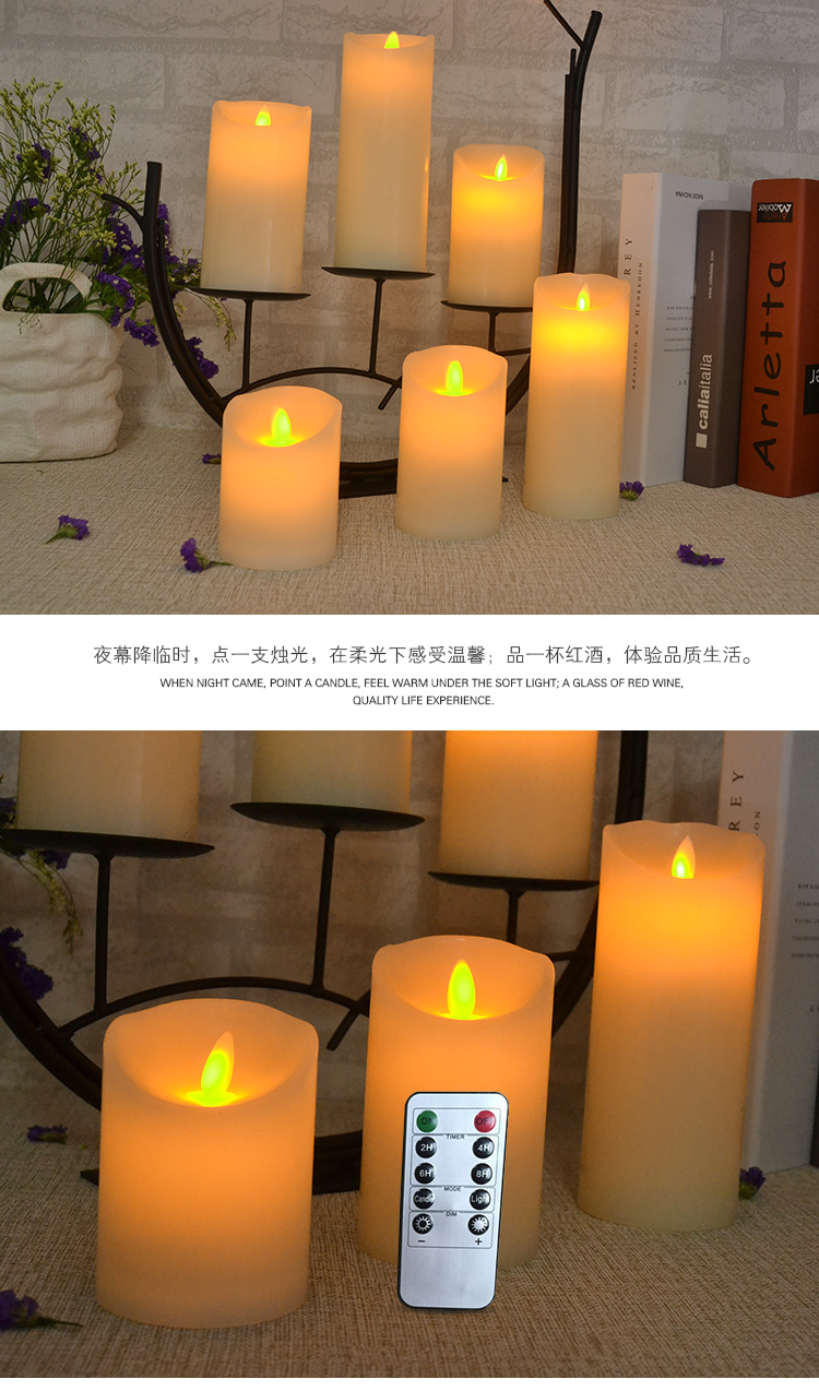 led candle, large tall moving wick wax pillar rc led candles for christmas wedding halloween decoration