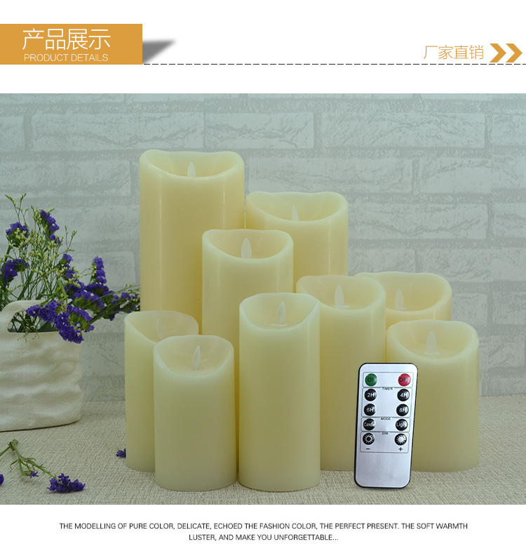 led candle, large tall moving wick wax pillar rc led candles for christmas wedding halloween decoration