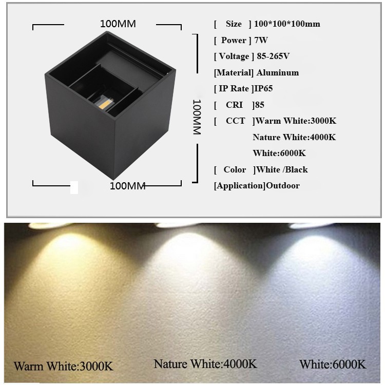 led wall light, modern cube wall sconce direction adjustable wall mounted lamp waterproof for loft outdoor indoor home decor