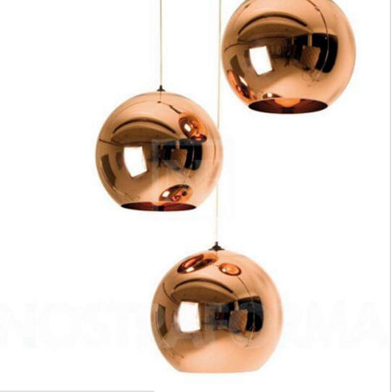 lukloy 1pc modern lustre dixon style mirror glass ball pendant lights copper lampshade globe lamp fixtures luminaire