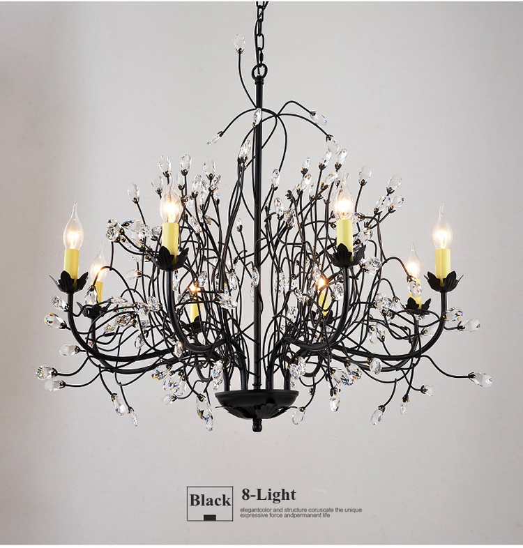 lukloy crystal branch chandelier lights lamps living room retro vintage lighting fixtures for living dining room bedroom light