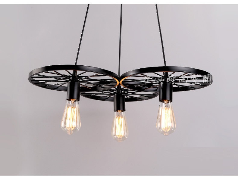 lukloy industrial lighting, nordic iron wheel ktchen chandelier lighting retro edison lamp lights pendant for home dining room