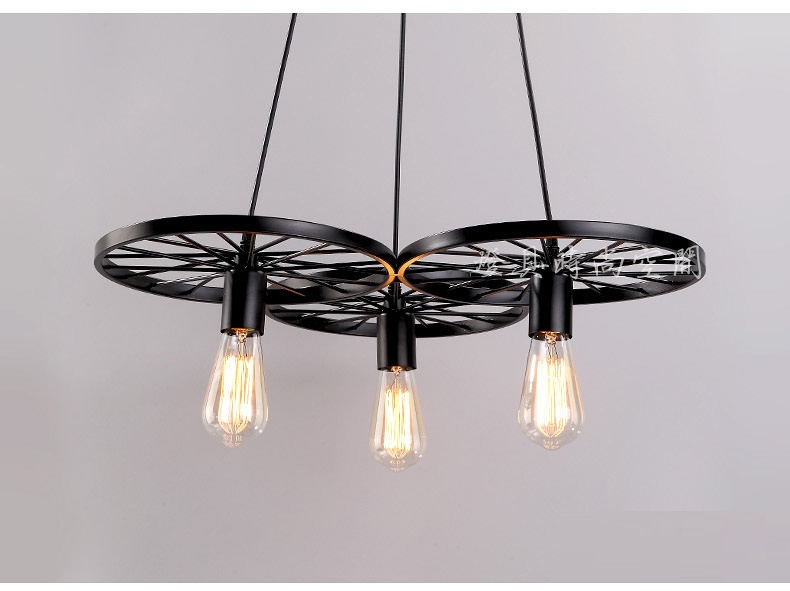 lukloy industrial lighting, nordic iron wheel ktchen chandelier lighting retro edison lamp lights pendant for home dining room