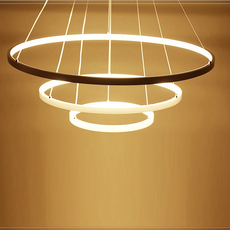 lukloy large round ring pendant lamp, modern ceiling led light for loft, living room, el hall shop 110v~240v