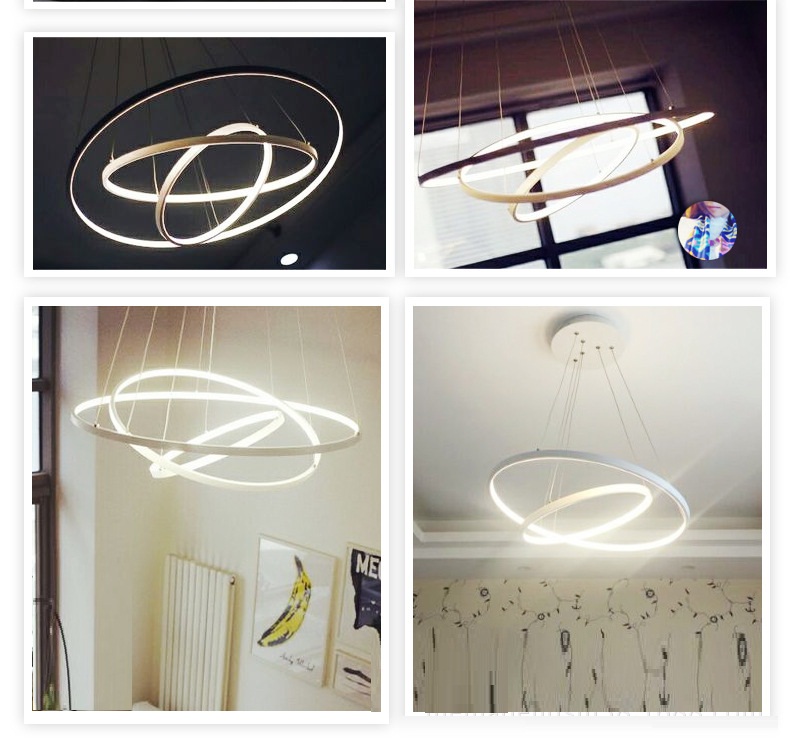 lukloy large round ring pendant lamp, modern ceiling led light for loft, living room, el hall shop 110v~240v