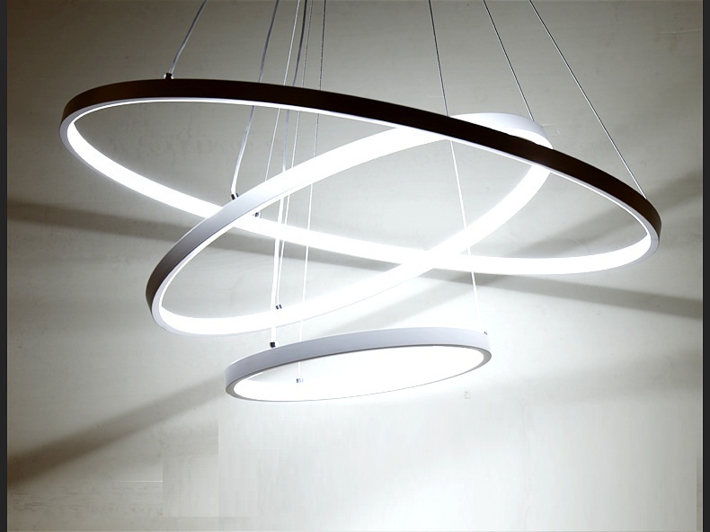 lukloy large round ring pendant lamp, modern ceiling led light for loft, living room, el hall shop 110v~240v