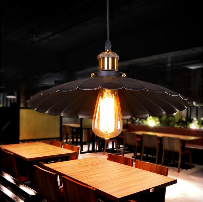 lukloy pendant light lamp shade, metal industrial lighting retro for kitchen barn dinning room decor, e27 rust iron finish