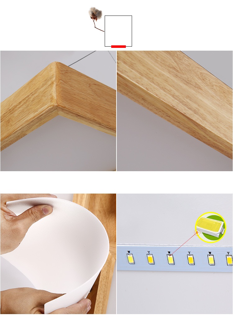 lukloy pendant lights, natural wood modern rectangular long pendant lamp lights el hall shop commercial study room light,