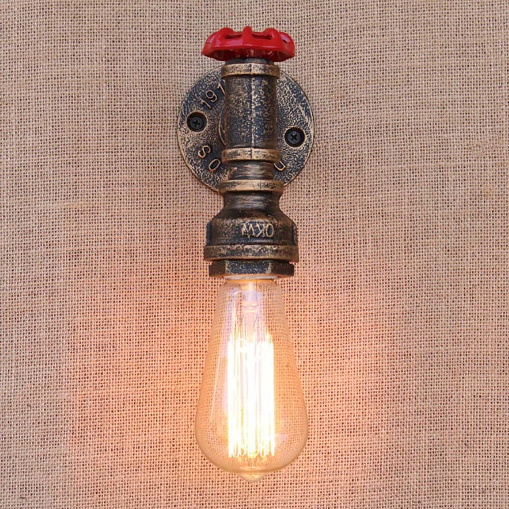 lukloy pipe wall lamp lights, industrial wall lights loft sconce lighting fixture for bedside corridor living room villa decor