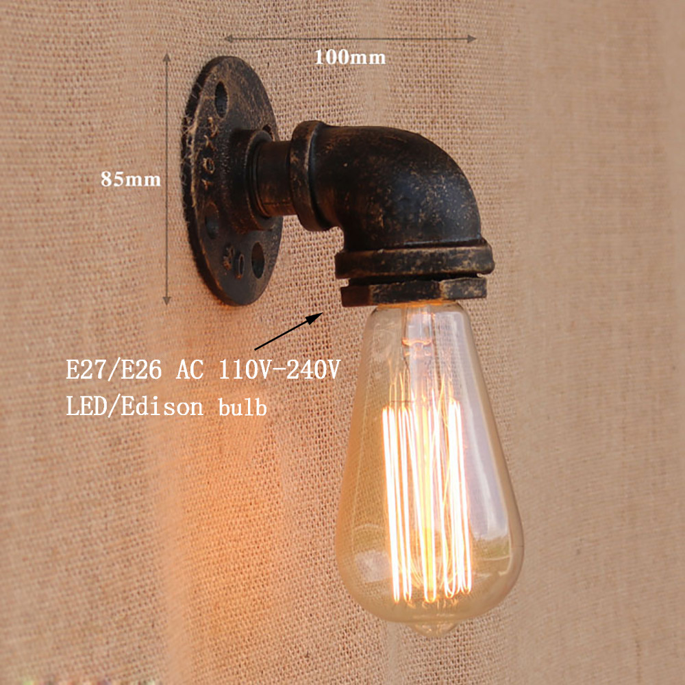 lukloy pipe wall lamp lights, industrial wall lights loft sconce lighting fixture for bedside corridor living room villa decor