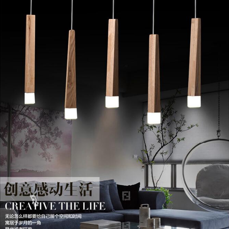 lukloy wood stick pendant lamp lights, kitchen island living room shop decoration, modern natural wood pipe pendant lights