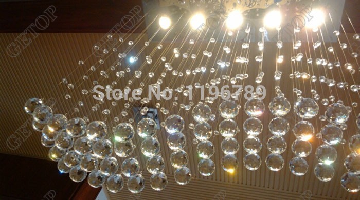 modern crystal chandelier hanging wire crystal lamps led wave crystal light bar restaurant living room lights aisle lamp