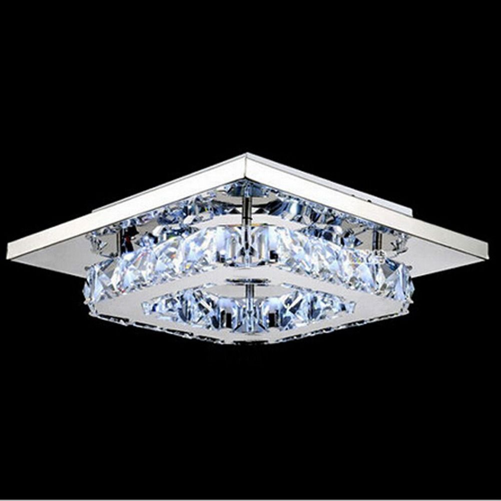 modern crystal led ceiling pendant lamp stainless steel fixture chandelier light for room hallway deration