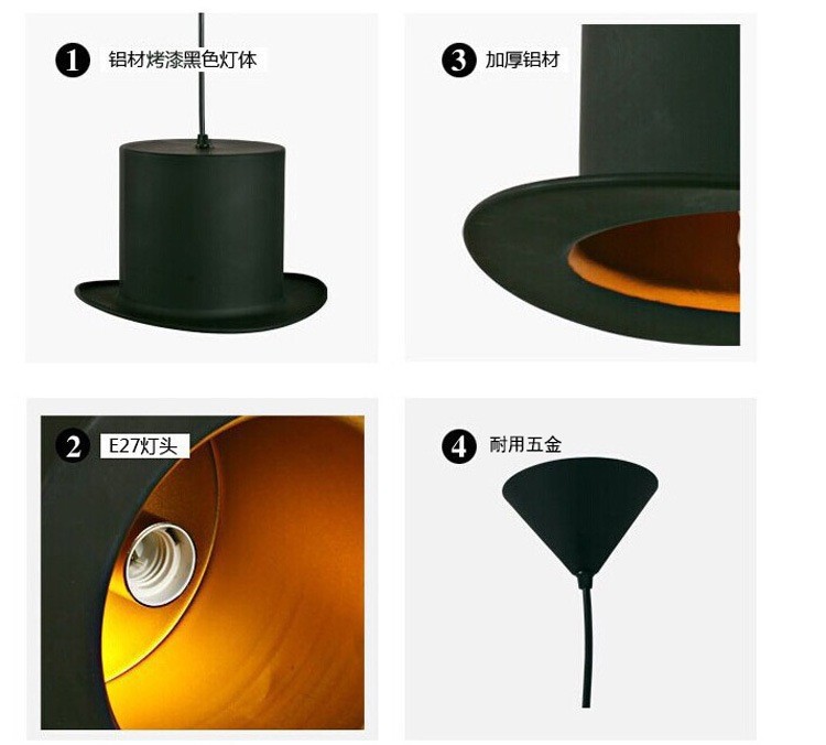 modern fashion aluminum hat pendant lights lamps for dining room coffee shop bar restaurant decoration, 220v ~240v, e27