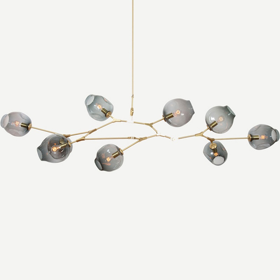 modern glass balls pendant lamp light, luxury branch chandelier lighting fixture for hall living room decoration 220v diy shape