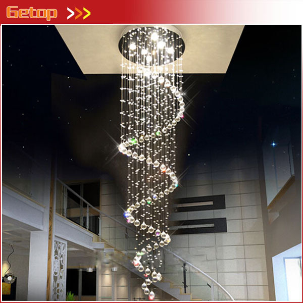 modern k9 crystal chandeliers luxury luster pendant lamp designer ceiling chandeliers ball spiral art luminaire decoration