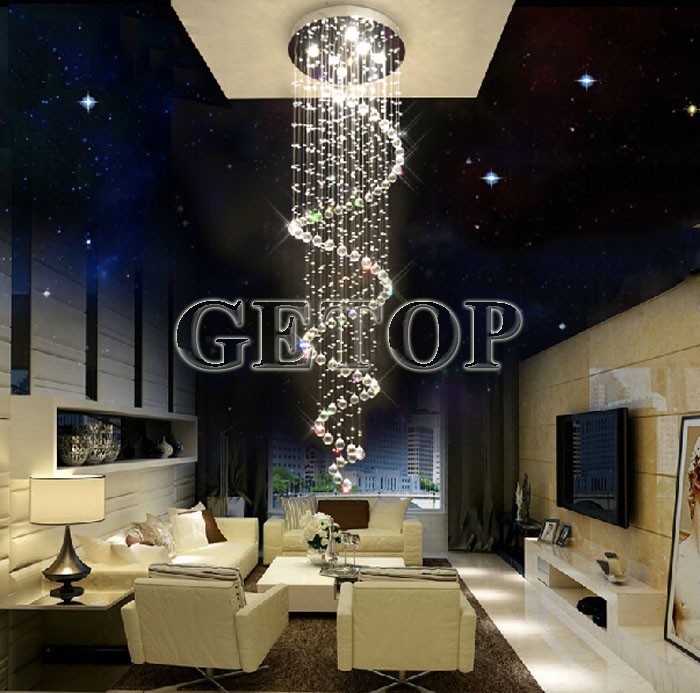 modern k9 crystal chandeliers luxury luster pendant lamp designer ceiling chandeliers ball spiral art luminaire decoration