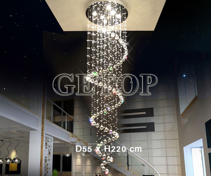 modern k9 crystal chandeliers luxury luster pendant lamp designer ceiling chandeliers ball spiral art luminaire decoration