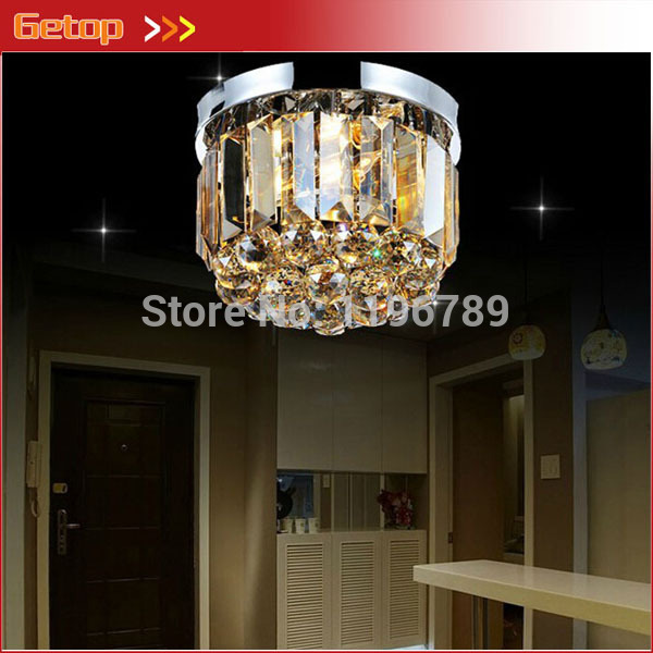 modern led crystal ceiling lamp european k9 crystal lamp porch living room balcony aisle lights foyer lighting