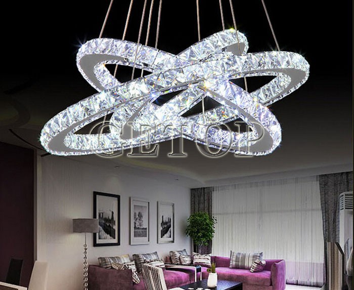 modern minimalist restaurant living room crystal lamp circular led chandelier creative round crystal light decorative lighting