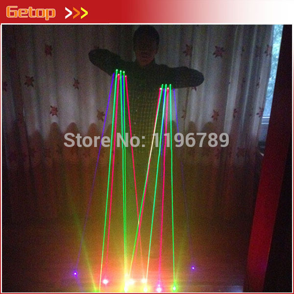 rgb laser glove for stage show party decorations dj club show laser gloves with 7pcs lasers (2pcs violet +3pcs red +2pcs green)