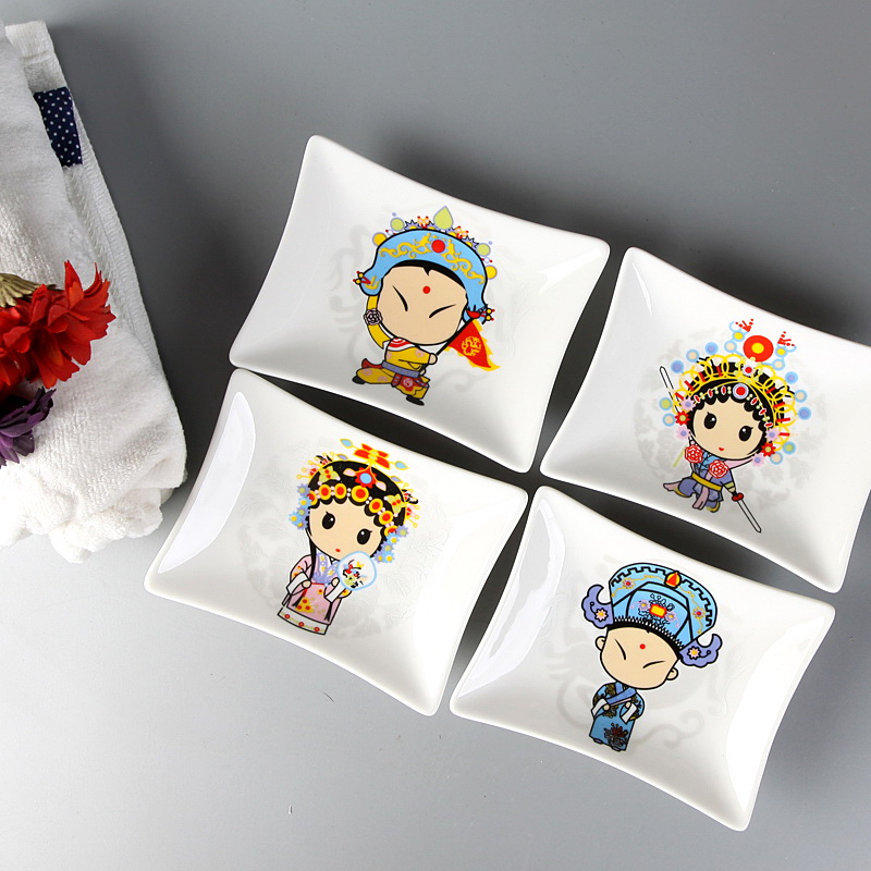 simple chinese peking opera ceramic soap box soap dish soap box, funny design for life,