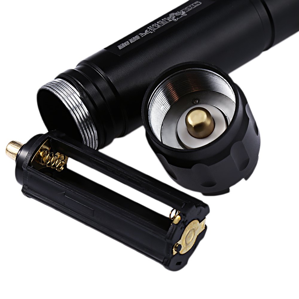 skywolfeye xt - 04 cree q5 aluminum alloy led telescopic flashlight torch for self defending