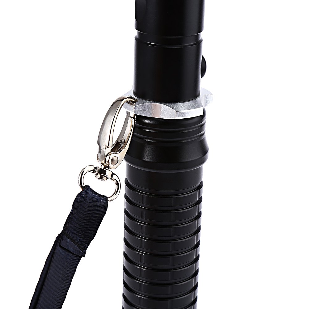 skywolfeye xt - 04 cree q5 aluminum alloy led telescopic flashlight torch for self defending