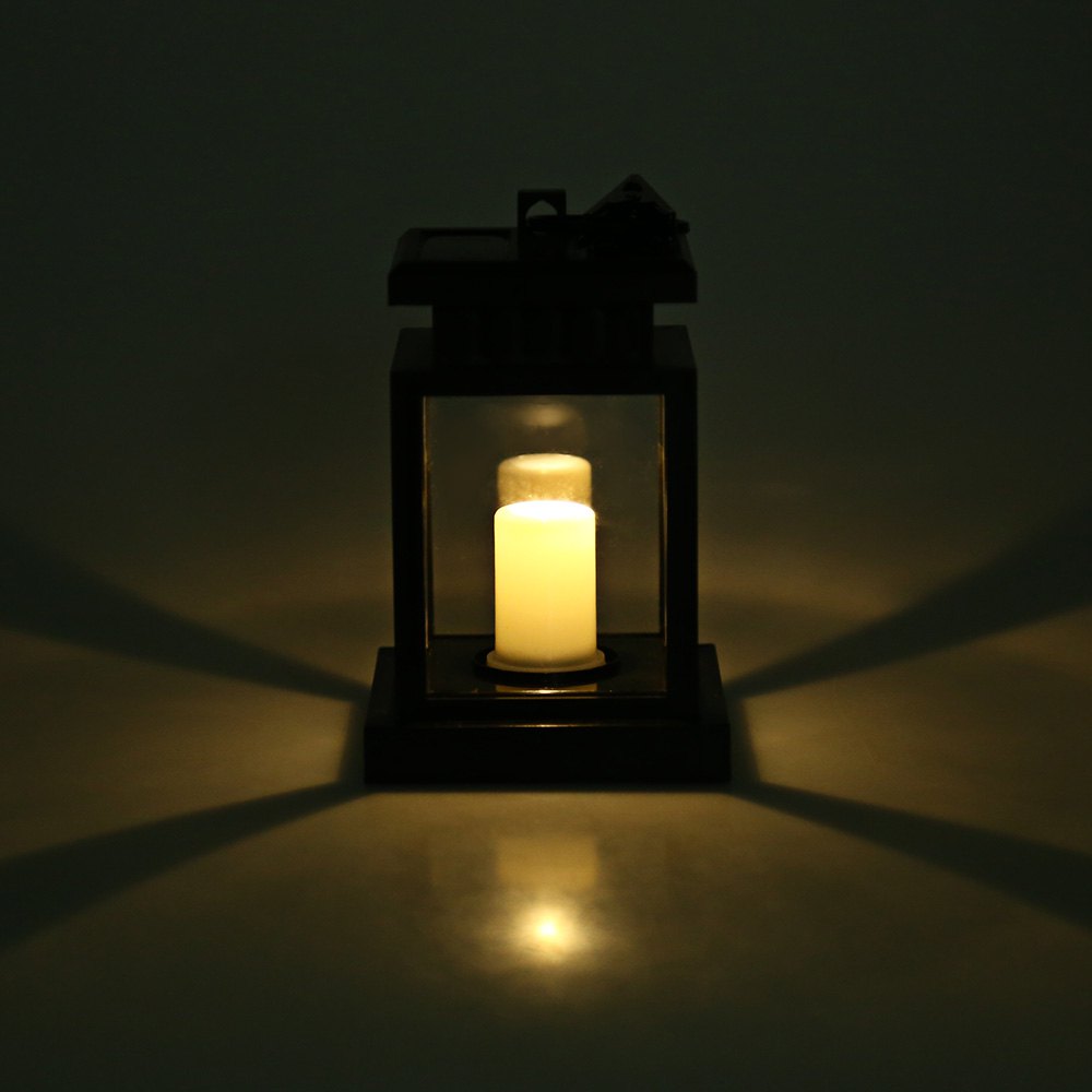 solar powered led outdoor candle lantern landscape umbrella hang lamp