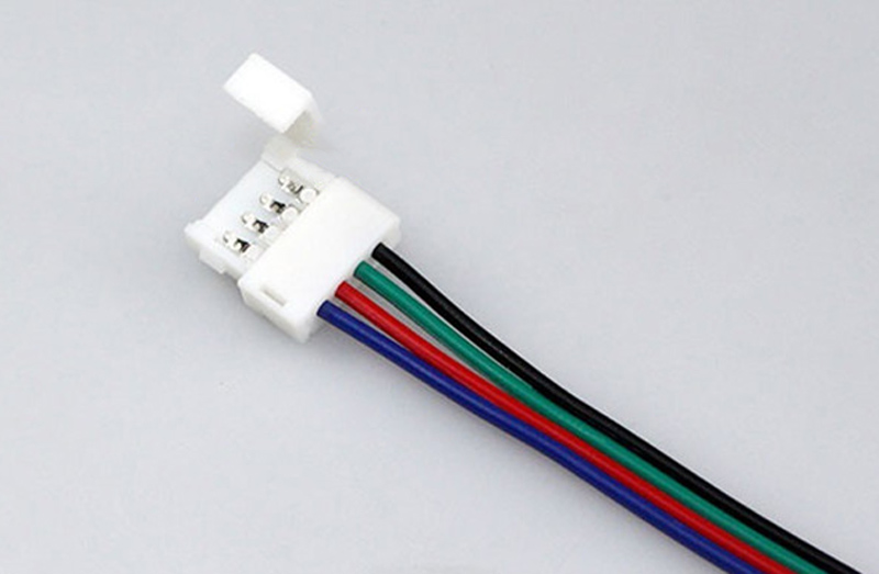 zx 10mm 2 /4 pin solderless lengthen connectors for 5050 rgb led strip or 10mm wide 2 /4 pin flexible pcb connector 12/24v