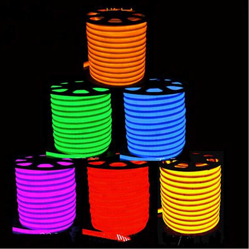 zx 30m/lot flexible led neon led strip bar festival party decorative rope lighting smd rgb led neon flex rope light for buliding