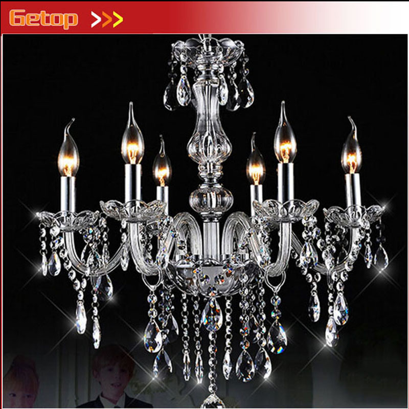 zx 6 arms europe k9 crystal candle e14 led chandelier for sitting room study indoor lamp decoration