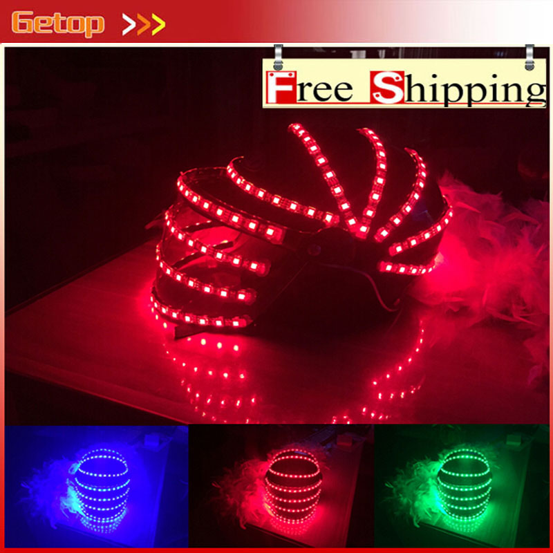 zx 7 color led luminous kryoman robot flashing bar ktv suits helmet event frozen party supplies happy birthday decoration