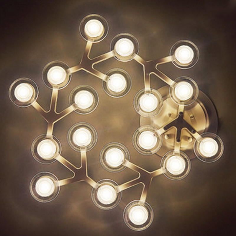 zx creative aluminum plum blossom stars led ceiling lamp microscler/circular art light with warm white livingroom bedroom light