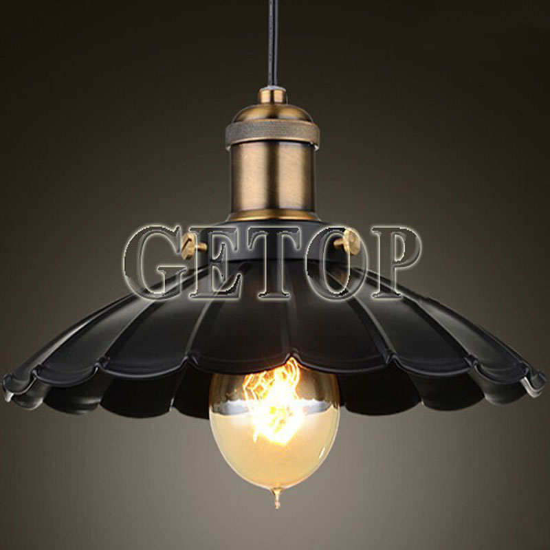 zx european 1pc iron umbrella led pendant lamp retro edison vintage industrial lamp black e27 bulb cafe bar restaurant lights