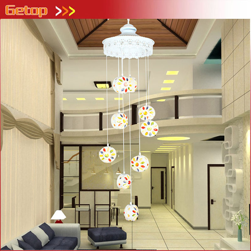 zx european bohemia colorful crystal pendant lamp mediterranean 9 bulbs e27 led lights sitting room bedroom sweet indoor lamp