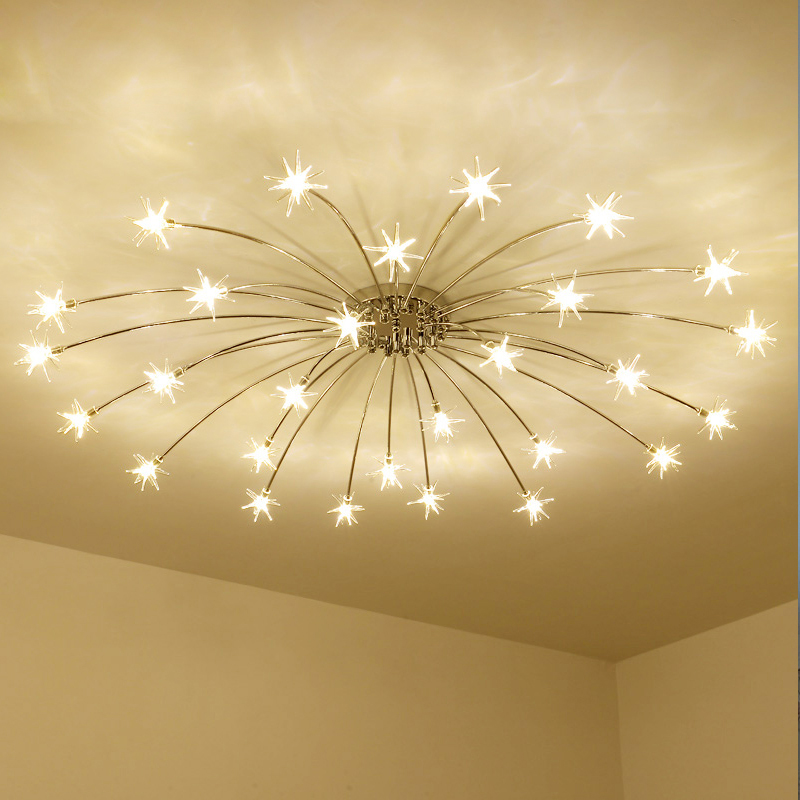 zx european living room crystal ceiling lamp luxury romantic led chip lighting contracted sweet bedroom star indoor chandelier