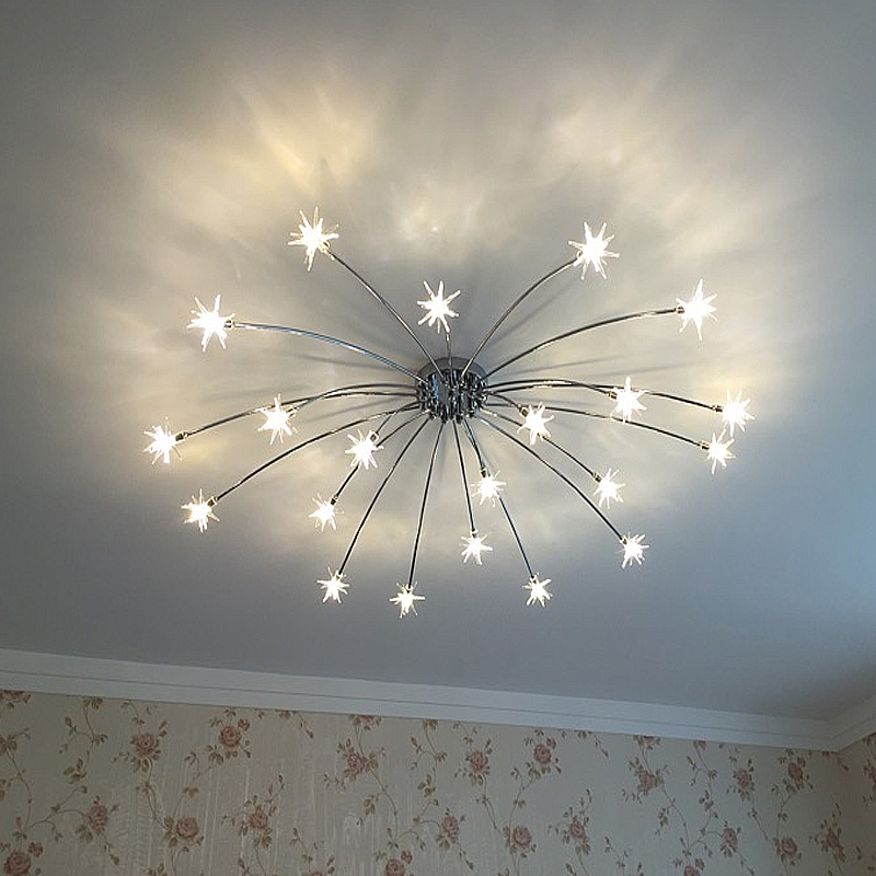 zx european living room crystal ceiling lamp luxury romantic led chip lighting contracted sweet bedroom star indoor chandelier