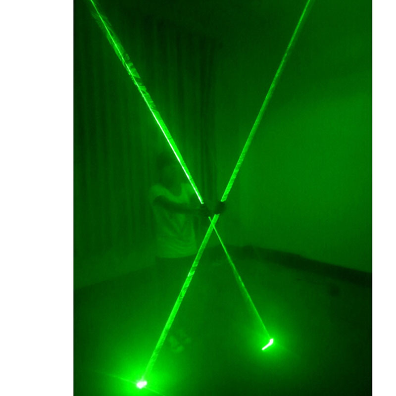 zx green color mini dual direction green laser sword for laser man show 532nm 200mw double-headed wide beam laser party supplies