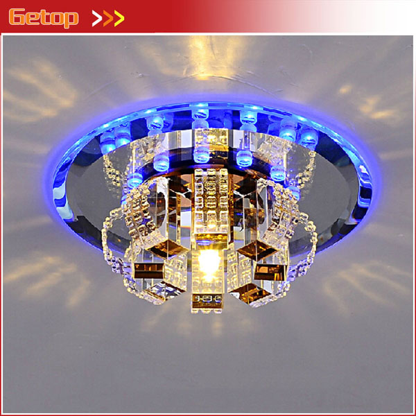 zx k9 crystal glass lustre corridor ceiling lamp fixtures circular g4 led lighting balcony bedroom livingroom restaurant lamp