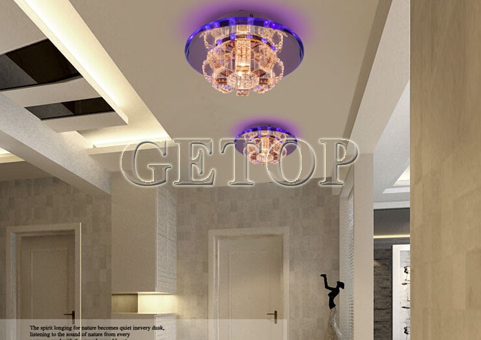 zx k9 crystal glass lustre corridor ceiling lamp fixtures circular g4 led lighting balcony bedroom livingroom restaurant lamp