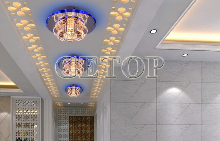 zx k9 crystal glass lustre corridor ceiling lamp fixtures circular g4 led lighting balcony bedroom livingroom restaurant lamp